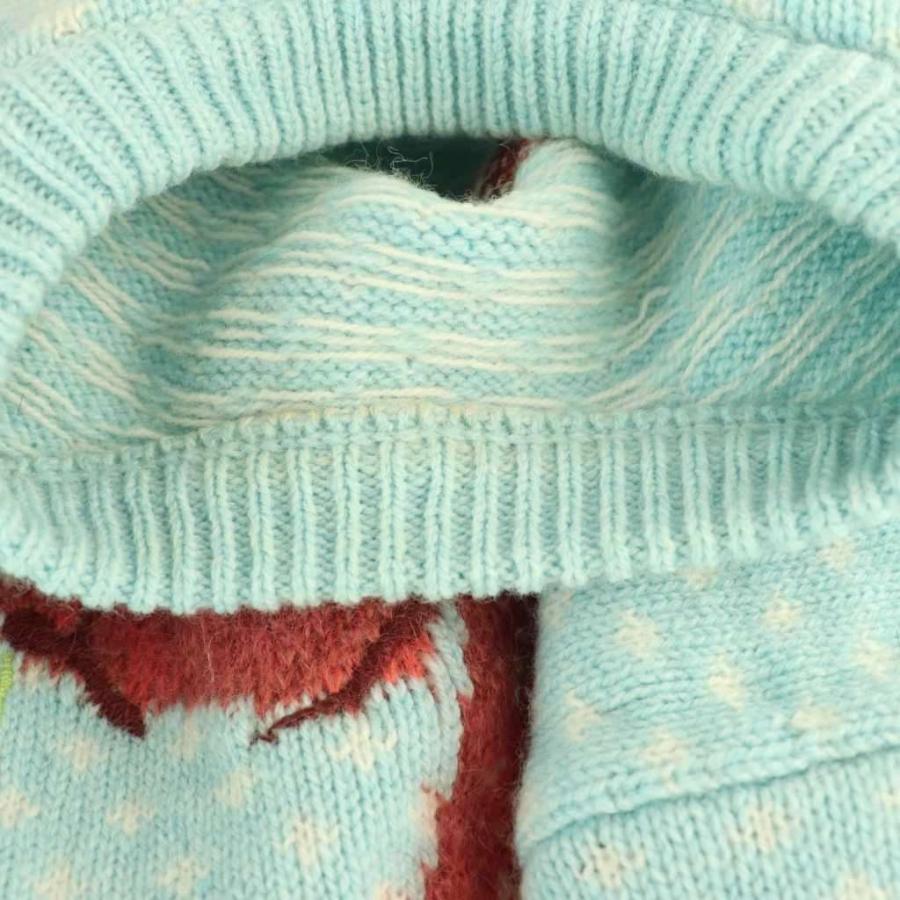 【中古】メゾンキツネ MAISON KITSUNE JM00565KT1074 ニット セーター 長袖 ウール モヘヤ混 XS 水色 /NR ■OS メンズ メゾンキツネ MAISON KITSUNE JM00565KT1074 ニット セーター 長袖