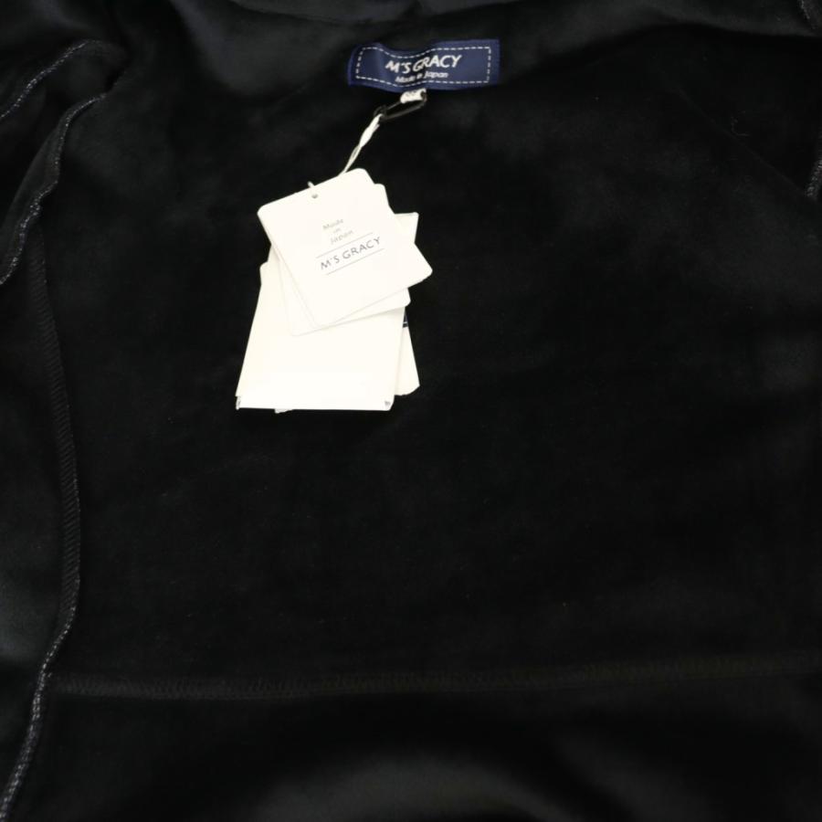 未使用品 エムズグレイシー M'S GRACY 裏起毛デニムライクジップアップ