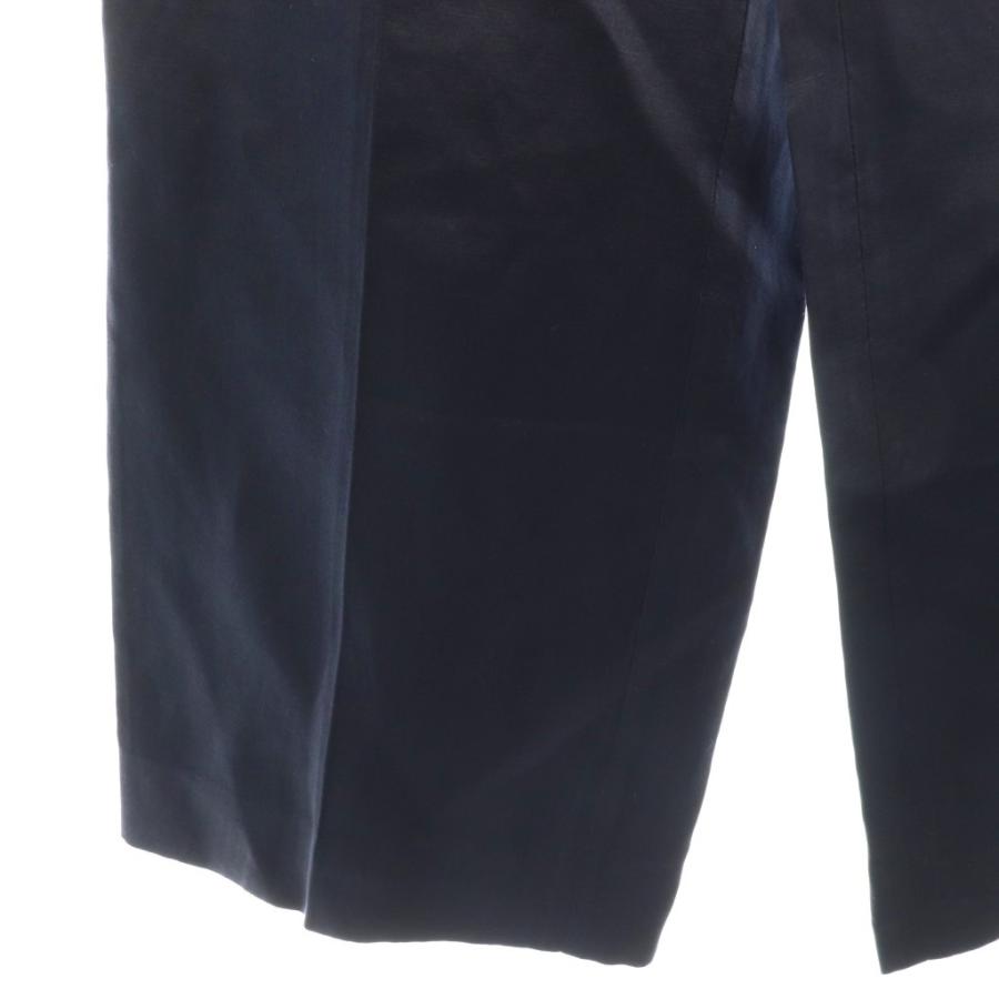 BLAMINK タックパンツ ネイビー ブラミンク ブラミンク BLAMINK シルクリネンパンツ タック ジッパーフライ 36