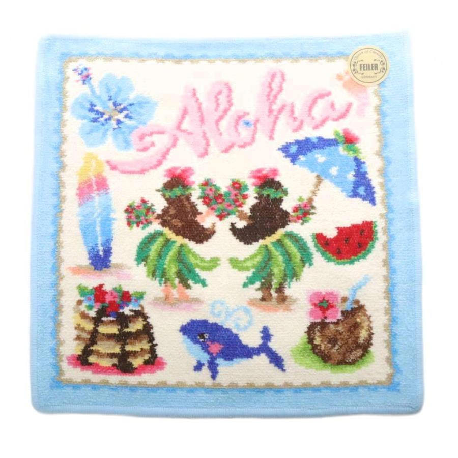 フェイラー 新品　ハンドタオル　フェイスタオル　マナマナ フェイラー FEILER WEB限定 マナマナ ウォッシュタオル ハンカチ 水色