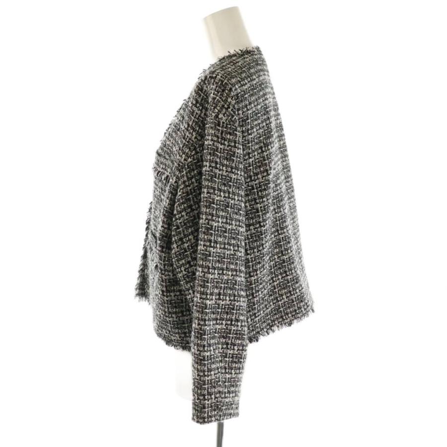 【中古】23区 オンワード樫山 vingt-trois 24SS ファンシーミックスツイードジャケット 総裏地 フリンジ 40 23区（ニジュウサンク） オンワード樫山 vingt-trois 24SS ファンシー