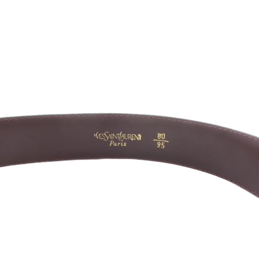 Yves Saint Laurent（イヴ・サンローラン） レザーベルト ロゴ 80/95