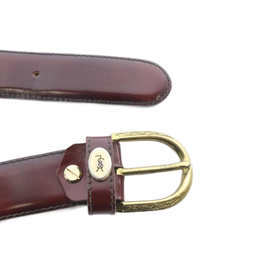 Yves Saint Laurent（イヴ・サンローラン） レザーベルト ロゴ 80/95