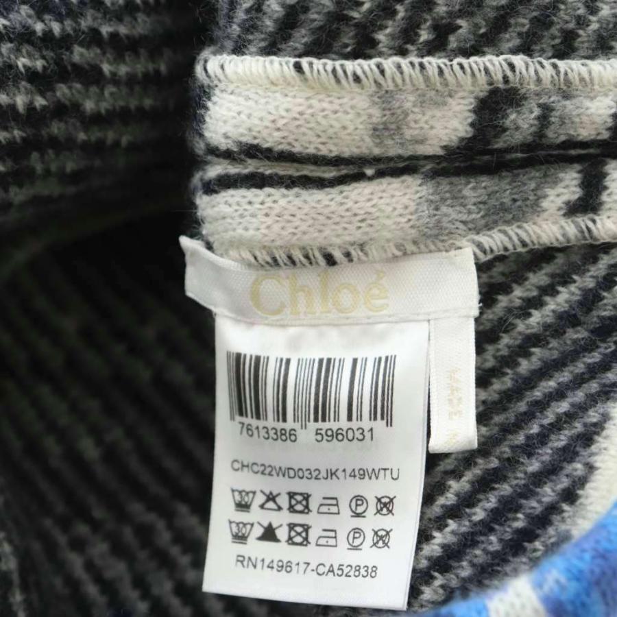 Chloe（クロエ） ニットキャップ ニット帽 帽子 カシミヤ ゼブラ