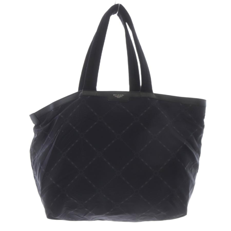 ブルガリ BVLGARI ロゴ総柄2WAYトートバッグ FRGMT ハンドバッグ 紺 ネイビー 黒 ブラック /SR ■SH ■OH メンズ_1