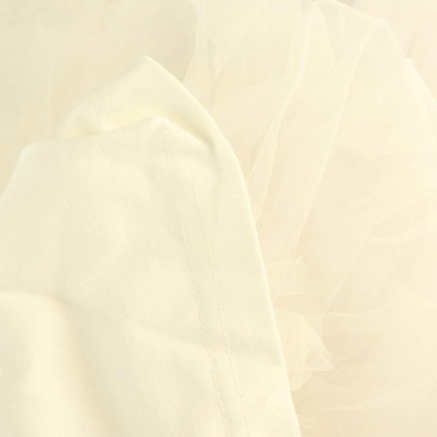 ヴィヴィアーノ VIVIANO TULLE LAYERED PUFF SLEEVE Tシャツ