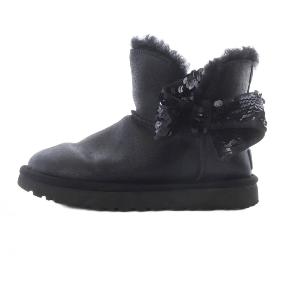 ◉UGG australia◉SWAROVSKI ELEMENTS◉ブラック◉ アグ オーストラリア UGG australia レザー ショートムートンブーツ