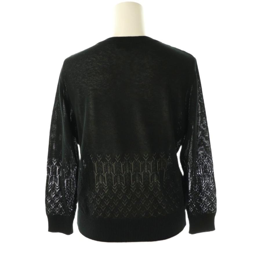 ユキトリイ YUKI TORII 切り替え刺繍カーディガン 38 ブラック