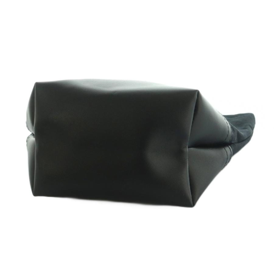 ロンハーマン Ron Herman トートバッグ ロゴ刺繍 キャンバス 濃紺 黒