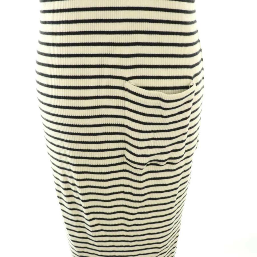 ロンハーマン Ron Herman リブボーダーワンピース ロング 半袖 XS