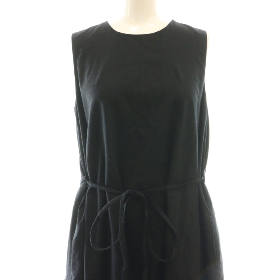 【美品】24SS ローハーマン リネンキャンバスノースリーブワンピース ブラック 美品】24SS ローハーマン リネンキャンバスノースリーブワンピース