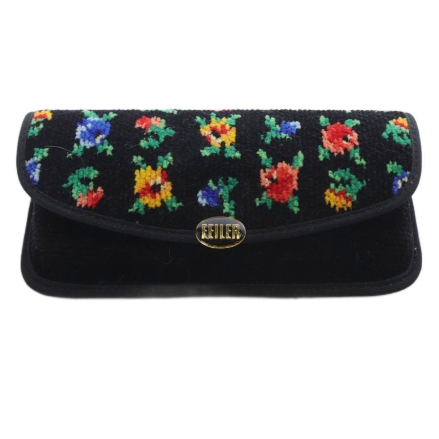 フェイラー FEILER カリーナ メガネケース ロゴ 黒 ブラック /SR