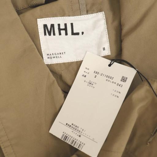 【中古】マーガレットハウエル PROOFED COTTON POPLIN ステンカラーコート スプリングコート アウター 2 ベージュ MARGARET HOWELL（マーガレットハウエル） MHL. PROOFED COTTON POPLIN