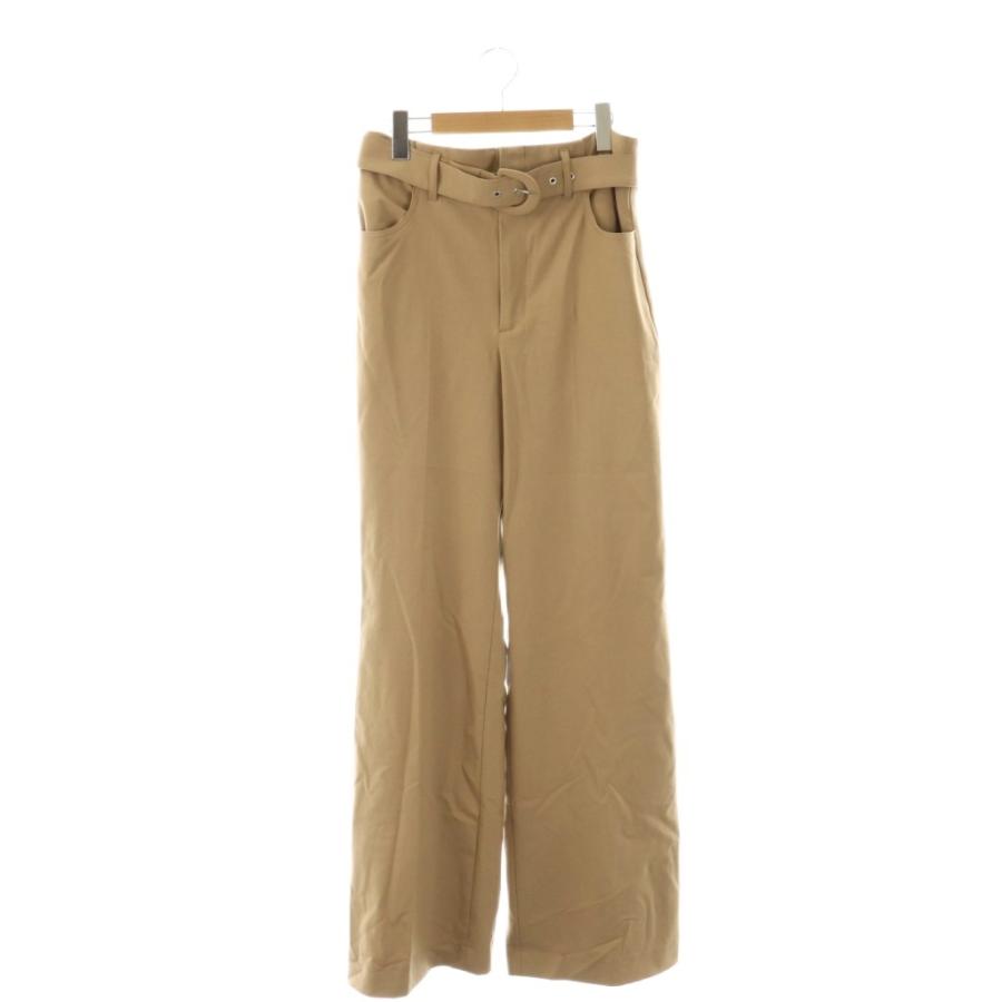 ZARA（ザラ） 未使用品 ベルト付き ワイドパンツ M キャメルベージュ