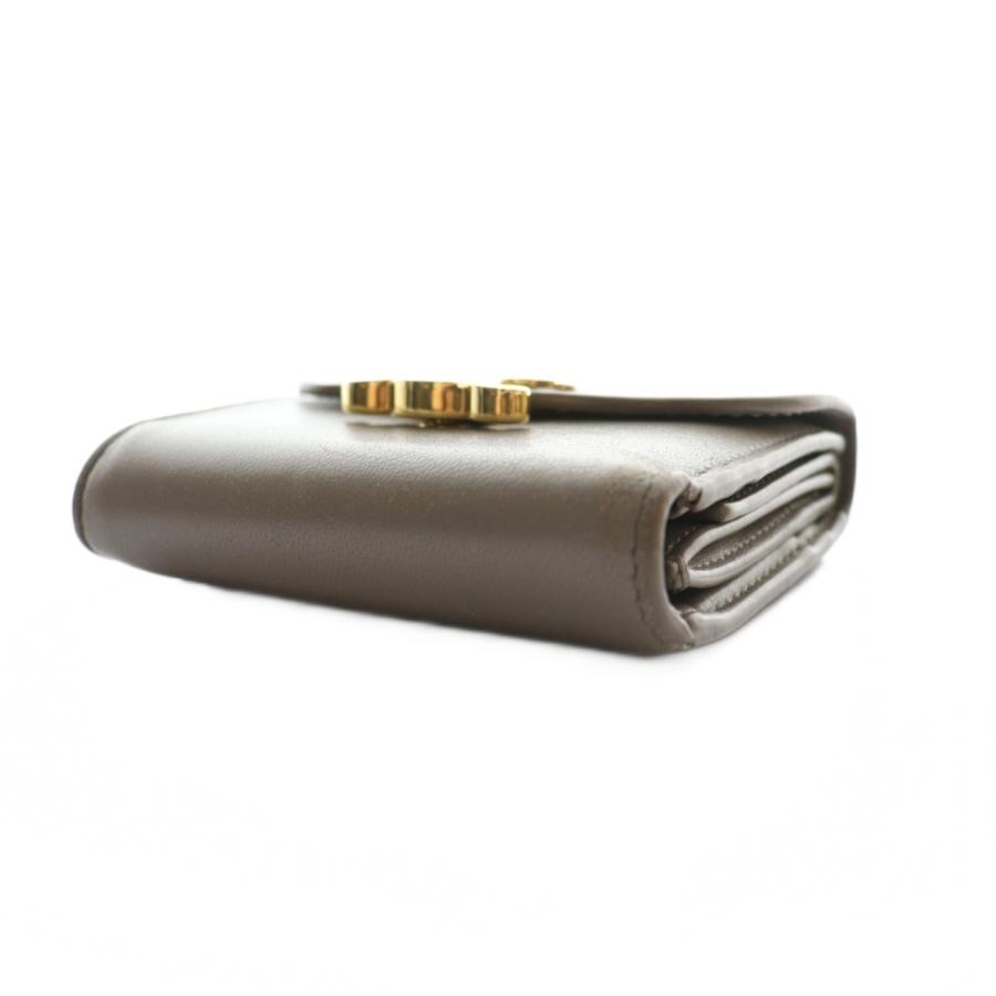 CELINE トリオンフ スモールフラップウォレット 三つ折り財布 グレージュ CELINE（セリーヌ） スモール フラップウォレット トリオンフ 三つ折り