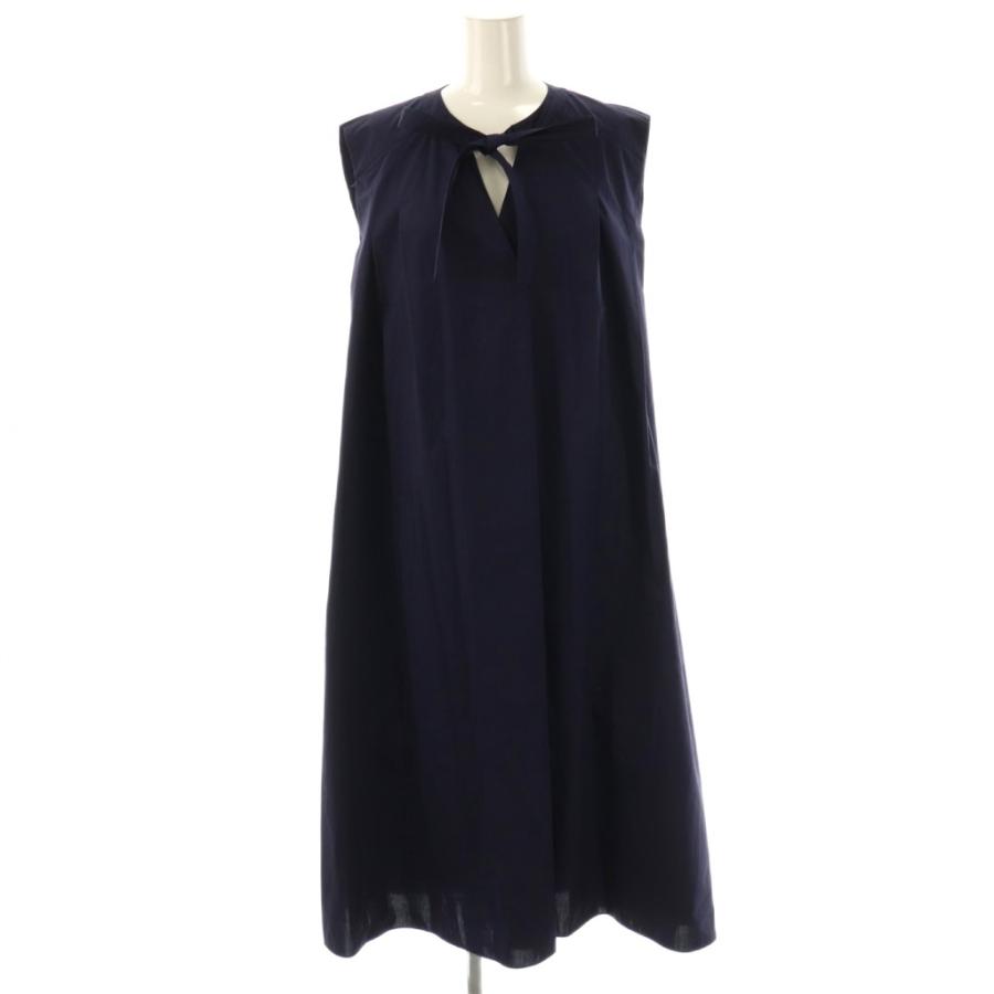 アドーア ADORE イージーコットンワンピース ノースリーブ 38 ネイビー  