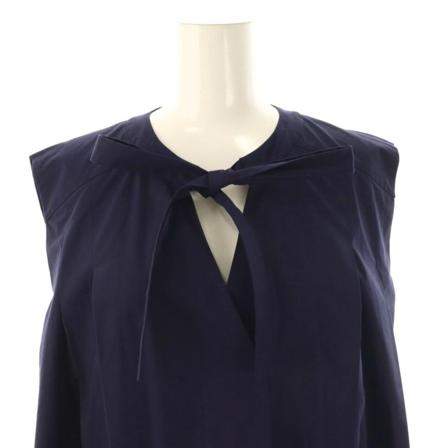 アドーア ADORE イージーコットンワンピース ノースリーブ 38 ネイビー  