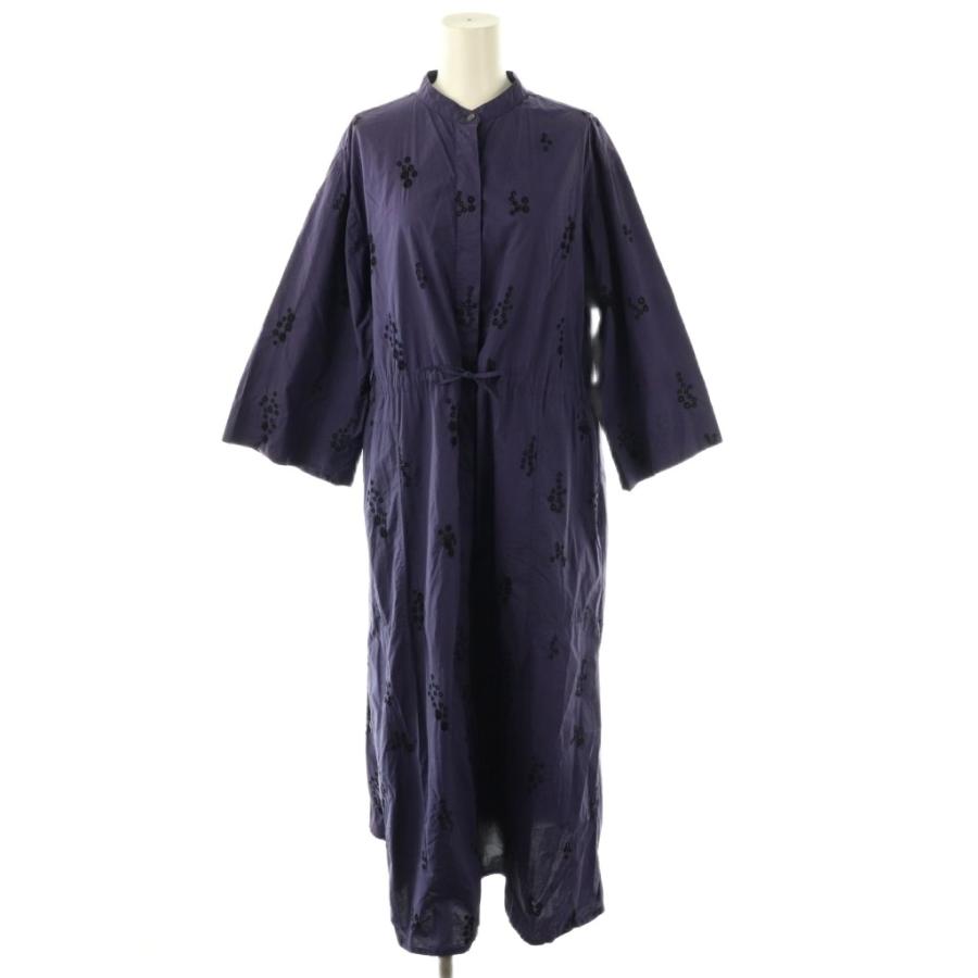 ヌキテパ NE QUITTEZ PAS! ポフリンフラワーシャツワンピース 長袖