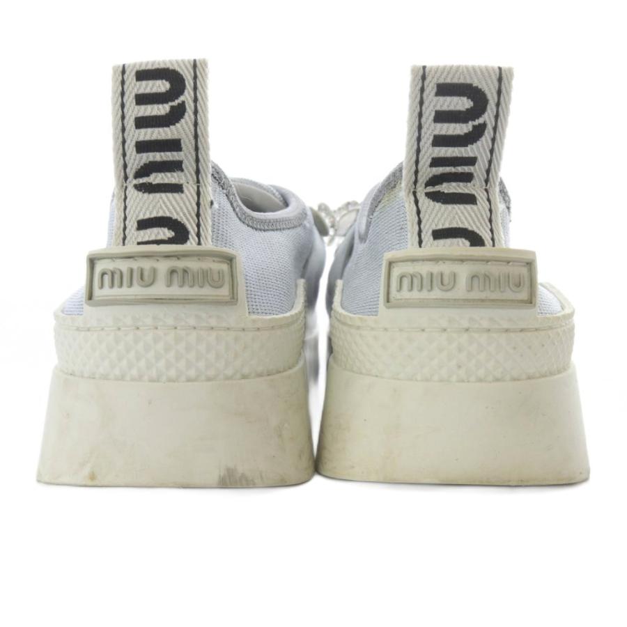 miu miu（ミュウミュウ） ビジュースニーカー ロゴ 38.5 水色 ライト