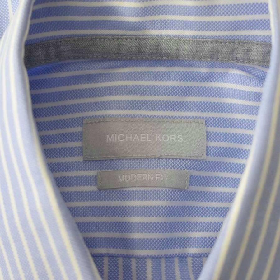 マイケルコース MICHAEL KORS 刺繍ロゴ ストライプ 長袖シャツ 38 15 