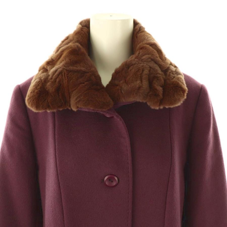 レリアン Leilian カシミヤ コート ロング 9 ボルドー /HK □OS