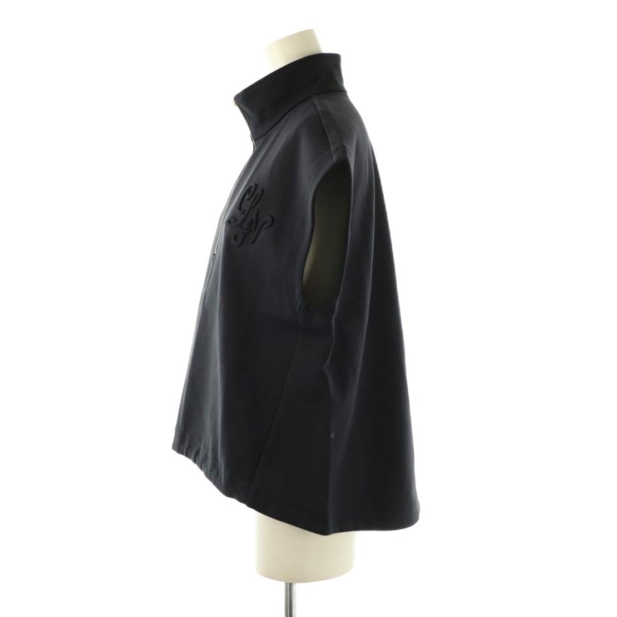 【中古】ルーニィ LOUNIE 25AW ハーフジップカットソーセットアップ 上下 フレンチスリーブ スカート ロング 36 濃紺 ルーニィ LOUNIE 25AW ハーフジップカットソーセットアップ 上下