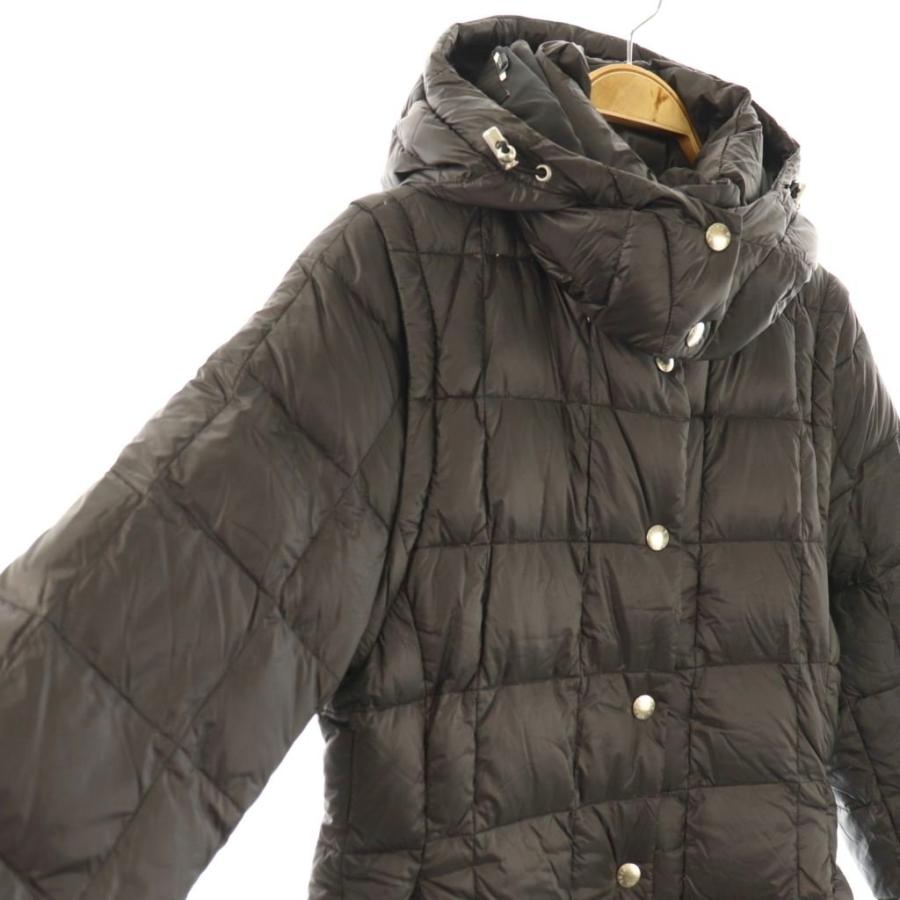 タイオン TAION EXTRA ダウンコート ジップアップ ロング S ブラック