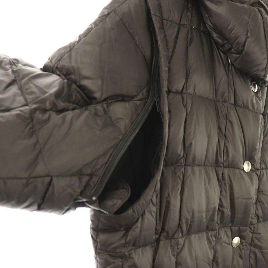 タイオン TAION EXTRA ダウンコート ジップアップ ロング S ブラック