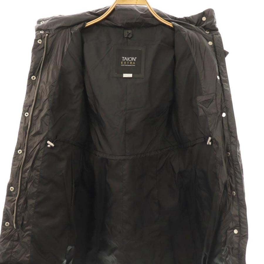 タイオン TAION EXTRA ダウンコート ジップアップ ロング S ブラック