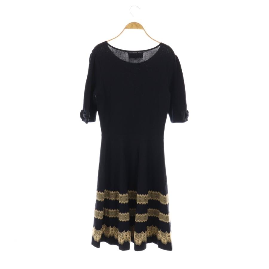 エムズグレイシー M'S GRACY リボン 刺繍ワンピース 五分袖 ロング 40