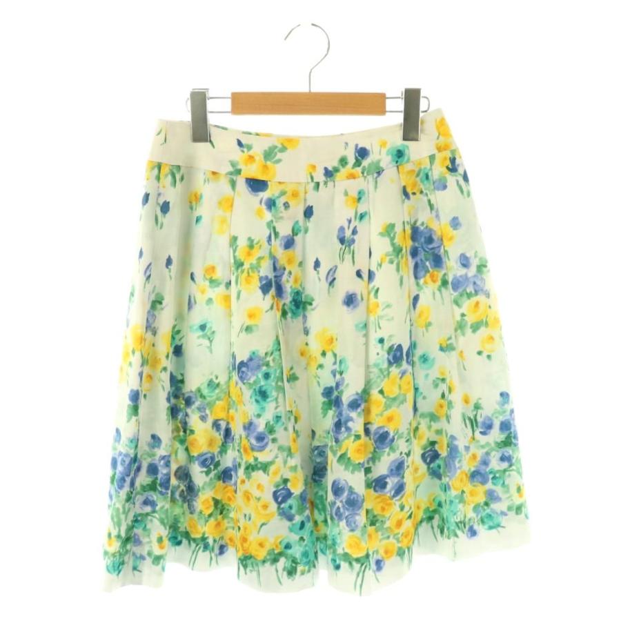 エムズグレイシー M'S GRACY 花柄 スカート ミニ フレア 38 ライト