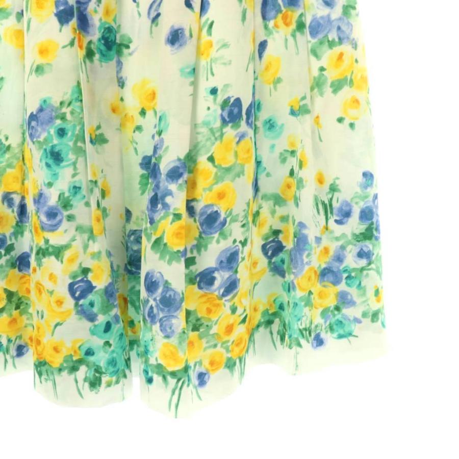 エムズグレイシー M'S GRACY 花柄 スカート ミニ フレア 38 ライト