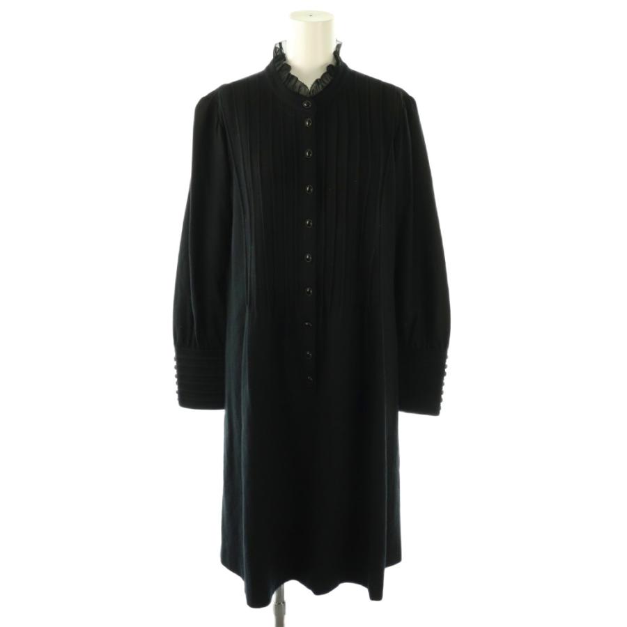 【良品】MIU MIU 膝丈ワンピース ブラック 38 ニット 長袖 M レリアン Leilian ニット ワンピース 膝丈 長袖 9 ブラック /HK □OS