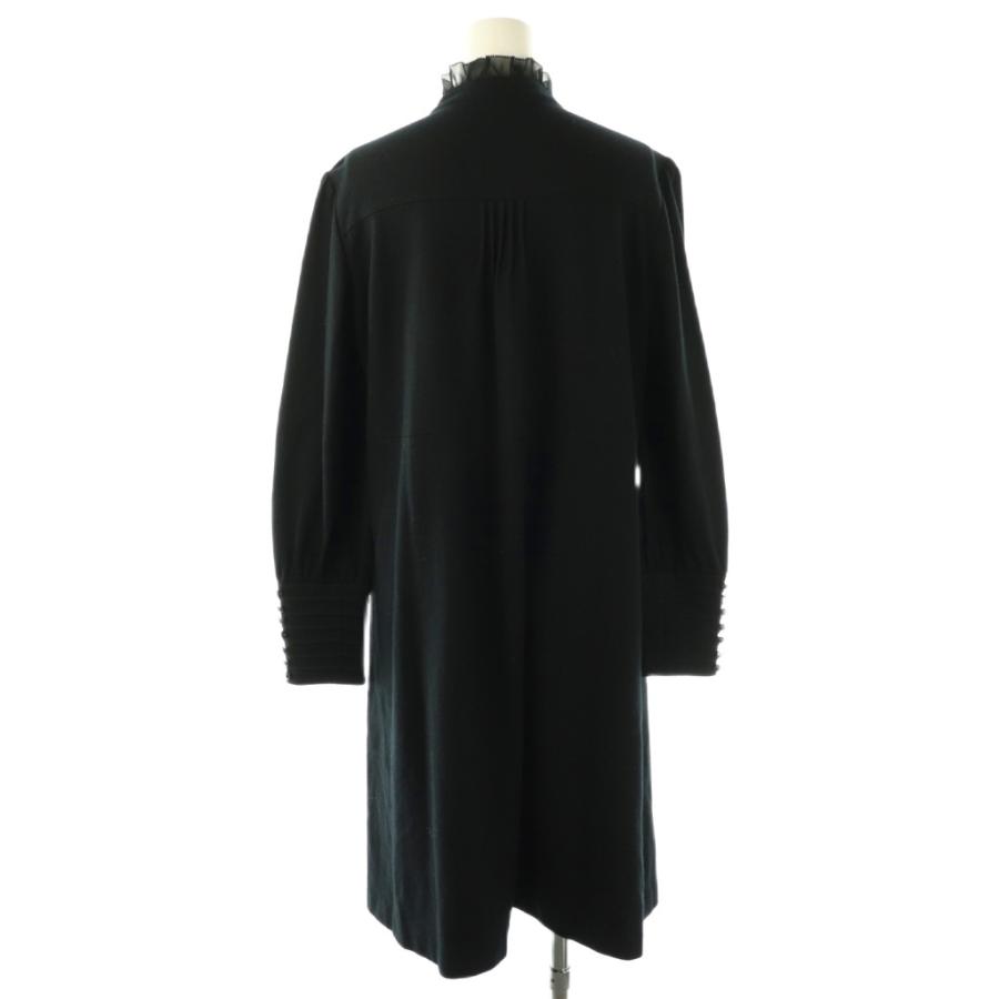 レリアン Leilian ニット ワンピース 膝丈 長袖 9 ブラック /HK □OS