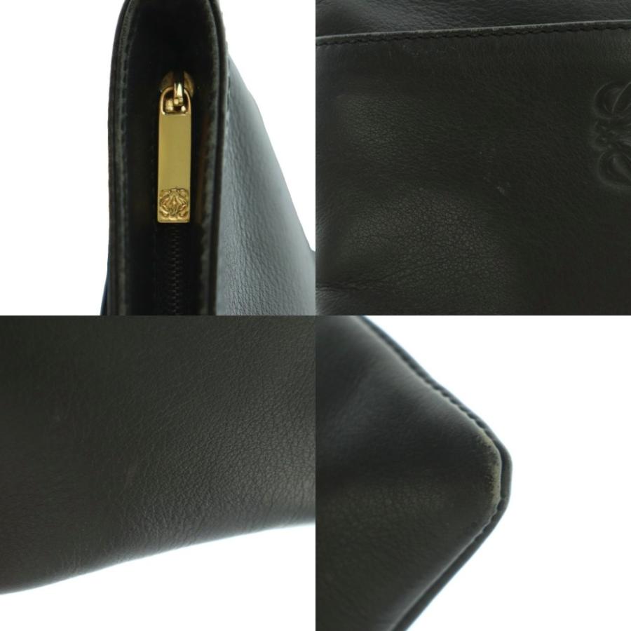 LOEWE ロエベ ショルダーバッグ アナグラム ロゴ型押し レザー 黒 LOEWE（ロエベ） アナグラム サコッシュ ショルダーバッグ レザー ロゴ