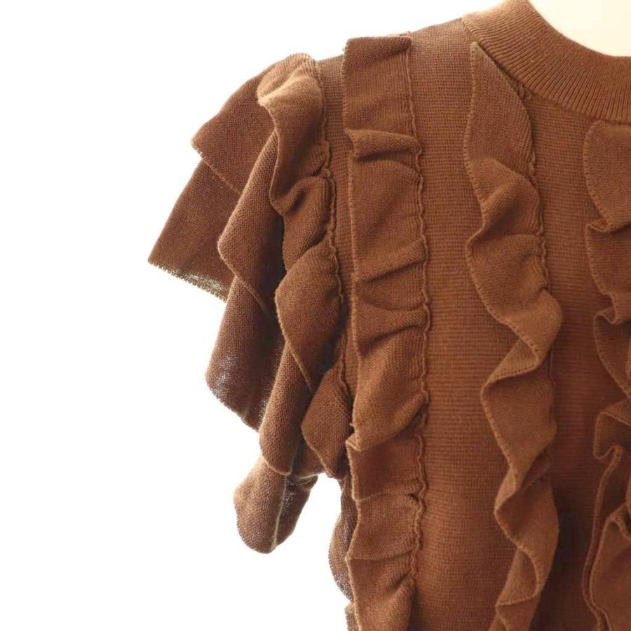 アナイ ANAYI フリル ラッフル プルオーバー ニット セーター 半袖 38