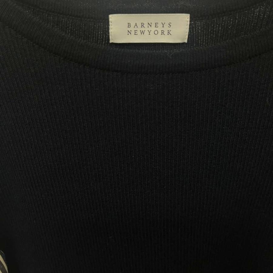 バーニーズニューヨーク BARNEYS NEW YORK 袖ストライプ ニット切替 