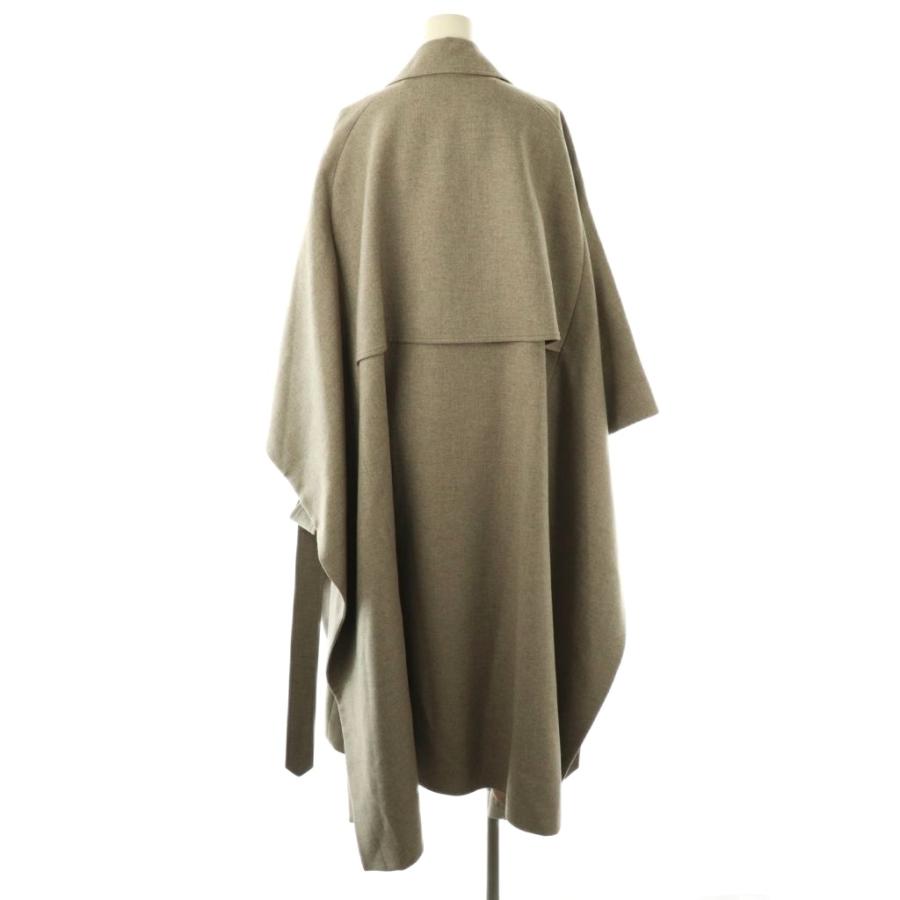 ハイク HYKE ウール混トレンチケープコート ロング 2 グレージュ /HK