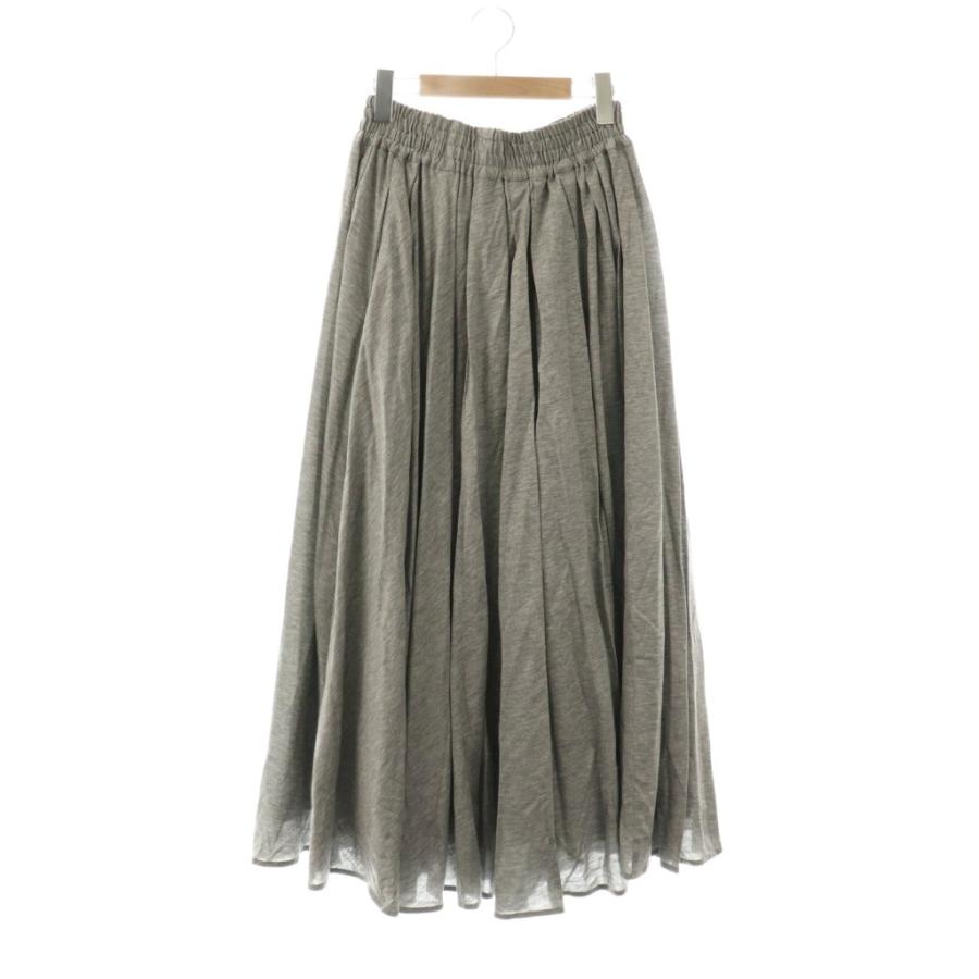 エブール ebure ライトドレープ ウエストゴムギャザースカート ロング