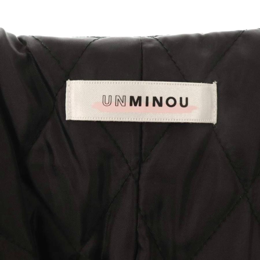 アンミヌ UNMINOU ラウンドカラー コート アウター 中綿 F ブラック  