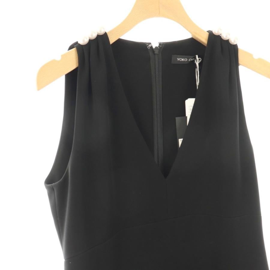 未使用品 ヨーコチャン YOKO CHAN パール ノースリーブワンピース 膝丈