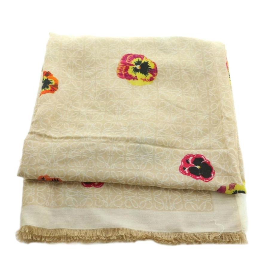 LOEWE（ロエベ） アナグラム ストール マフラー 花柄 ウール混