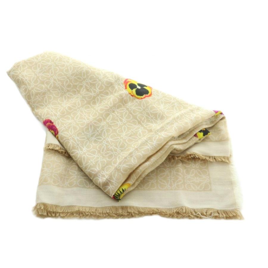 LOEWE（ロエベ） アナグラム ストール マフラー 花柄 ウール混