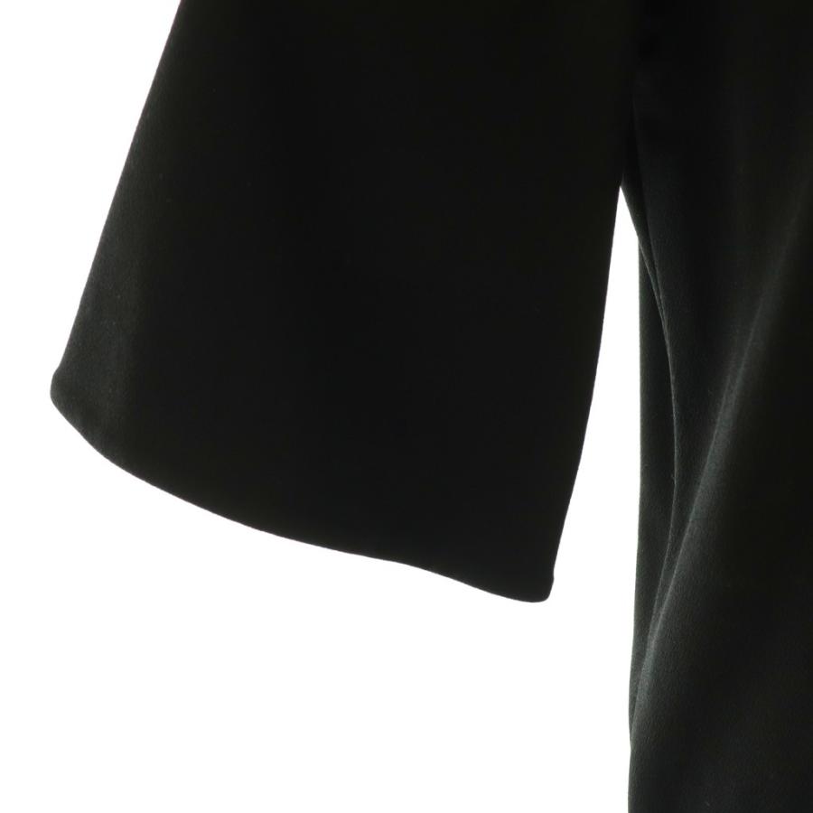 ヨーコチャン YOKO CHAN サックワンピース ひざ丈 七分袖 38 ブラック