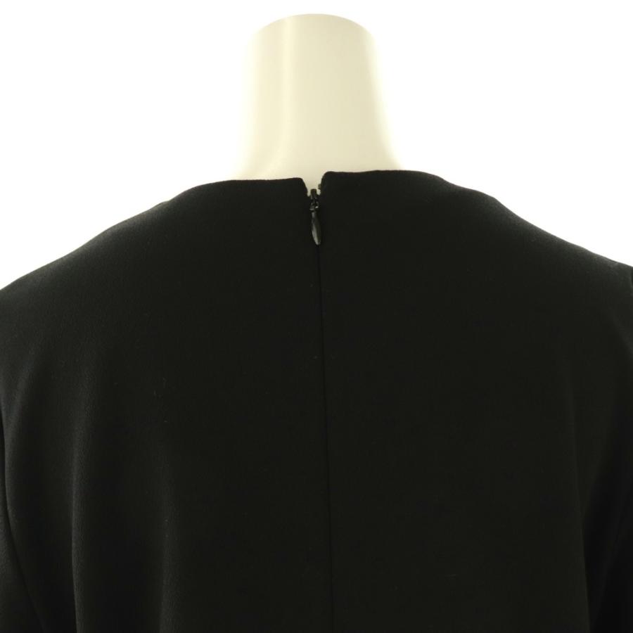 ヨーコチャン YOKO CHAN サックワンピース ひざ丈 七分袖 38 ブラック