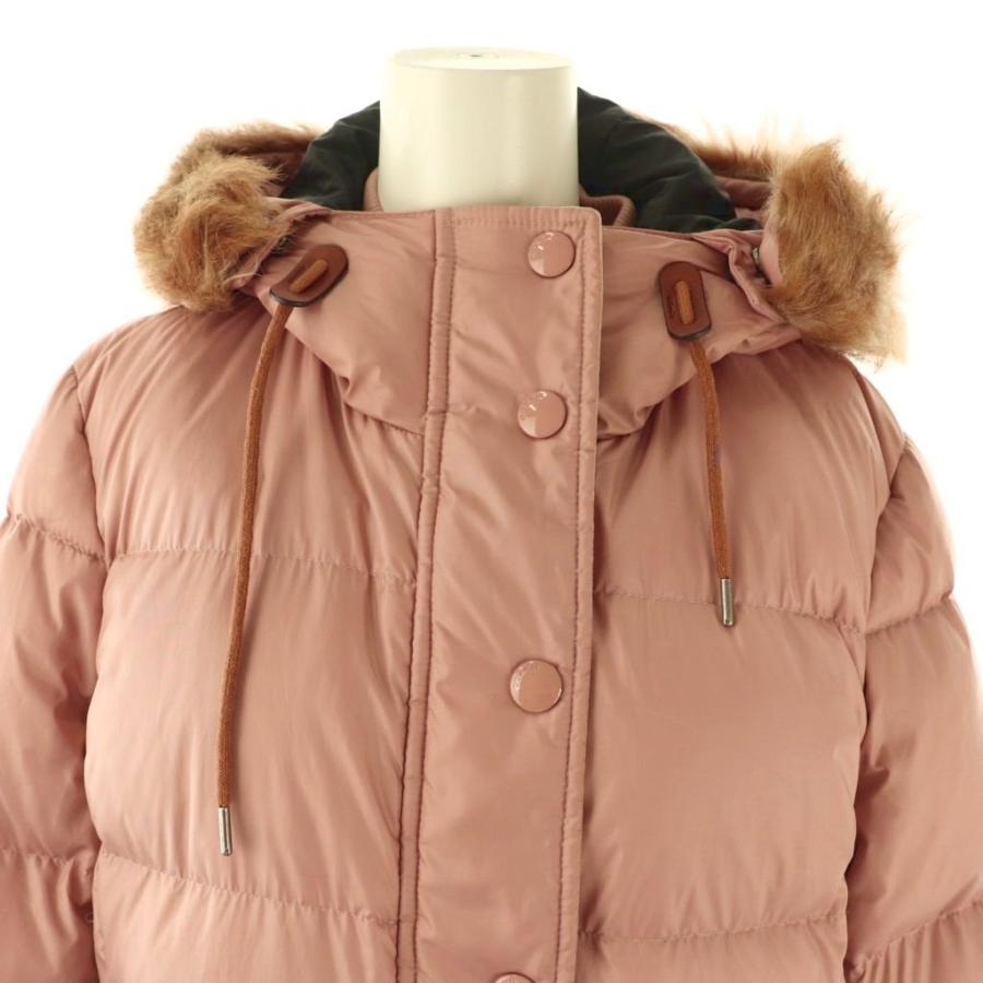 極美品 COACH コーチ シグネチャー ダウンコート リアルシープファー COACH（コーチ） ダウンコート アウター シープファー S ピンク /CX