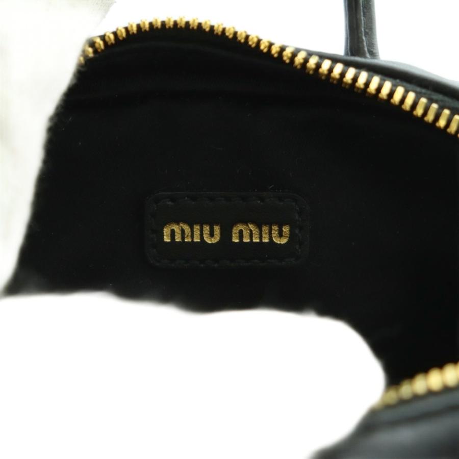 【中古】ミュウミュウ miumiu ボー マイクロバッグ ハンド ショルダー 2WAY レザー 黒 ブラック 5NR020 /AQ ■OS miu miu（ミュウミュウ） ボー マイクロバッグ ハンド ショルダー 2WAY
