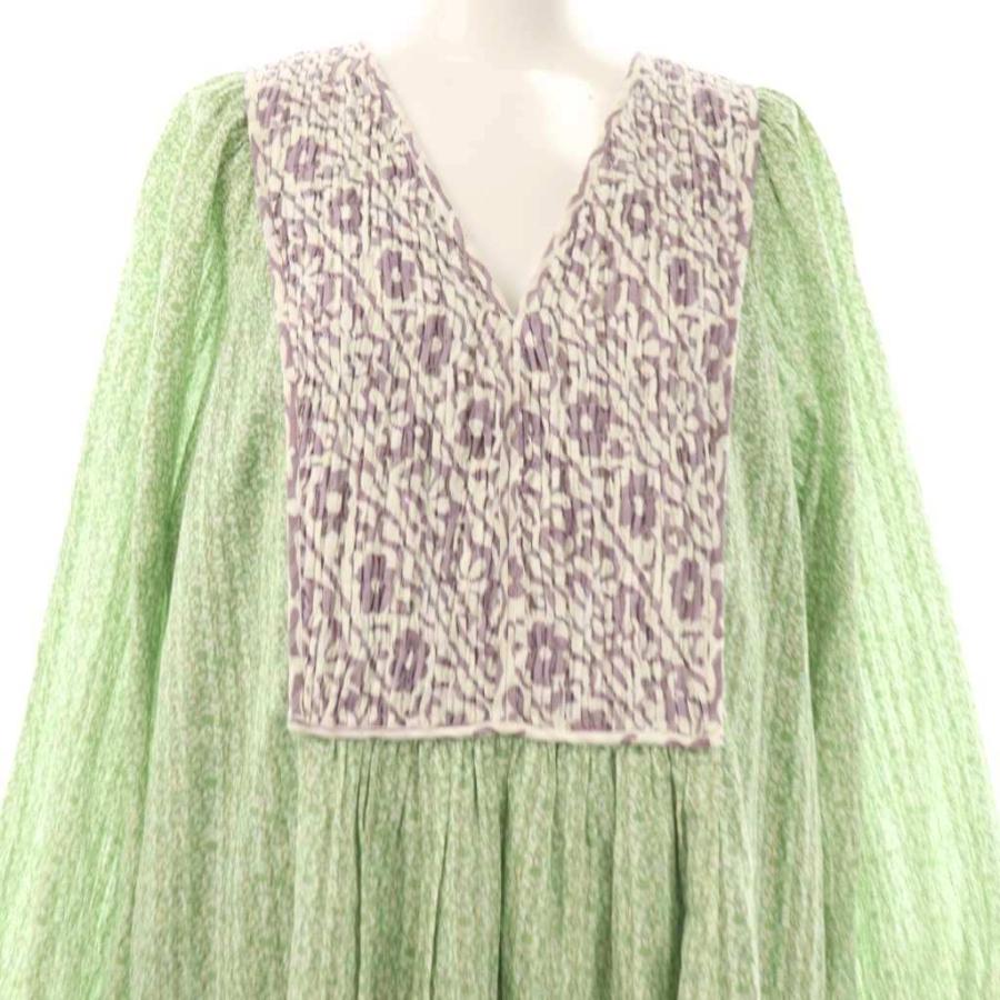 サラマリカ sara mallika Prind dress ワンピース 長袖 ロング 総柄