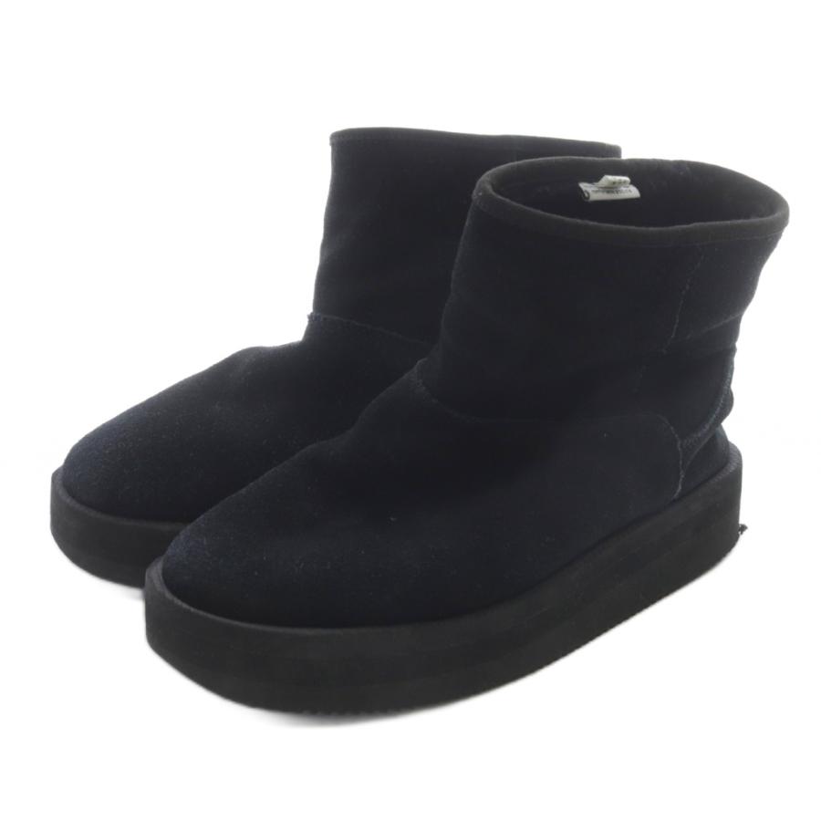 スイコック suicoke ムートンショートブーツ ショート 24cm 黒