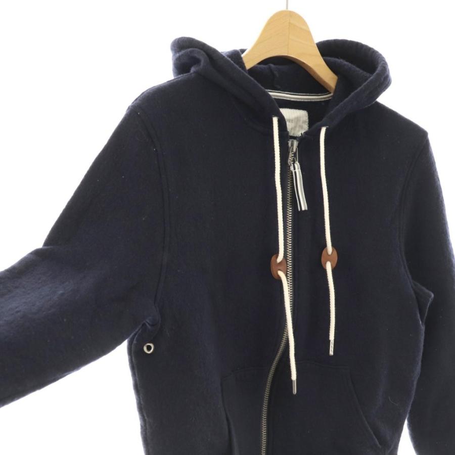トムグレイ THOM GREY ウール ジップアップパーカー 長袖 M ネイビー トムグレイ THOM GREY ウール ジップアップパーカー 長袖 M ネイビー